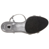 Stříbro Třpyt 8 cm BELLE-316 sandály vysoký podpatek
