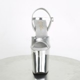 Stříbro chrom platformě 20 cm XTREME-809TTG pleaser vysoké podpatky