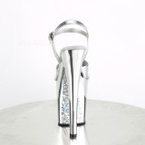 Stříbro chrom platformě 20 cm XTREME-809TTG pleaser vysoké podpatky