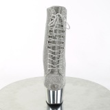 Stříbro strass kamen 18 cm ADORE-1020CHRS pleaser kozačky na podpatku