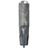 Stříbro třpyt 18 cm ADORE-1020G kotníkové kozačky s platformě