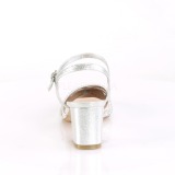 Stříbro třpyt 7 cm Fabulicious FAYE-06 dámské sandály na podpatku
