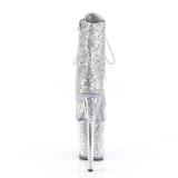 Stříbro třpytky 20 cm Pleaser FLAMINGO-1020G kotnikové kozačky pro tanec na tyči