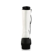 Vegan 11,5 cm SHAKER-72 gothic kozačky s tkaničkami dámské bílý