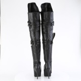 Vegan 13 cm SEDUCE-3080 kozačky nad kolena pro muže v černé