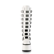 Vegan 14 cm SWING-815 alternativní kozačky platformě přezky bílý