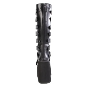 Vegan 14 cm SWING-815 alternativní kozačky platformě přezky cerny