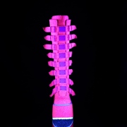 Vegan 14 cm SWING-815UV alternativní kozačky platformě přezky neon