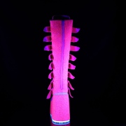 Vegan 14 cm SWING-815UV alternativní kozačky platformě přezky neon