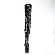 Vegan 15 cm SULTRY-4000 Černý vysoké kozačky nad kolena