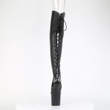 Vegan 20 cm CRAZE-3019 Heelless overknee kozačky vysoké pony cerny