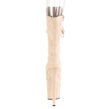 Vegan 20 cm FLAMINGO-1051FS platformě kozačky na podpatku s otevřenou špičkou bezovy