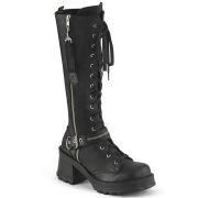 Vegan 7 cm Demonia BRATTY-206 Platformě kozačky na tlustém podpatku