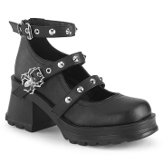 Vegan 7 cm DemoniaCult BRATTY-30 Platformě boty na tlustém podpatku