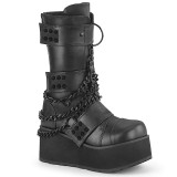 Vegan 8,5 cm TRASHVILLE-138 demoniacult kozačky - unisex kozačky na platformě
