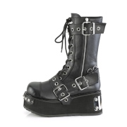 Vegan 8,5 cm TRASHVILLE-250 demonia kozačky - unisex kozačky na platformě
