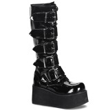 Vegan 8,5 cm TRASHVILLE-518 demoniacult kozačky - unisex kozačky na platformě