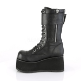 Vegan 9,5 cm PETROL-150 demonia kozačky - unisex kozačky na platformě