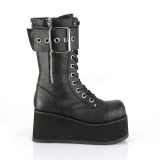 Vegan 9,5 cm PETROL-150 demonia kozačky - unisex kozačky na platformě