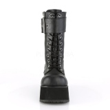Vegan 9,5 cm PETROL-150 demonia kozačky - unisex kozačky na platformě