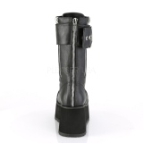 Vegan 9,5 cm PETROL-150 demonia kozačky - unisex kozačky na platformě