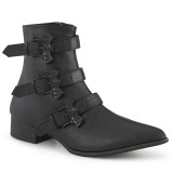 Vegan WARLOCK-50-B demonia kozačky - pánské winklepicker kozačky 3 spony