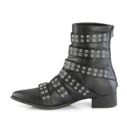 Vegan WARLOCK-70 demonia kozačky - pánské winklepicker kozačky 6 spony