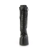 Vegan černé 14 cm SWING-150 kozačky cyberpunk na platformy
