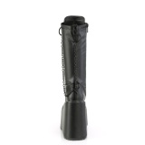 Vegan černé 14 cm SWING-150 kozačky cyberpunk na platformy