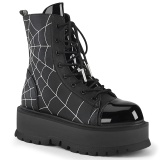 Vegan cerny 5 cm SLACKER-88 Demonia Kotníkové Kozačky Platformy