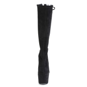 Vegan suede 18 cm ADORE-2008 kozačky na podpatku pro tanec na tyči v cerny