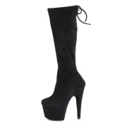 Vegan suede 18 cm ADORE-2008 kozačky na podpatku pro tanec na tyči v cerny