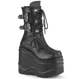 Veganské 15 cm WAVE-150 demonia kozačky na klínku