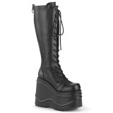 Veganské 15 cm WAVE-200 demonia kozačky na klínku