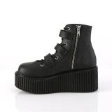 Veganské 7,5 cm CREEPER-260 creepers kotnikové kozačky na přezka