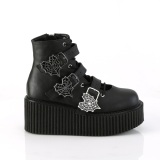 Veganské 7,5 cm CREEPER-260 creepers kotnikové kozačky na přezka