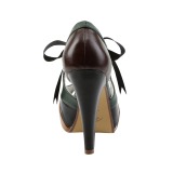 Vícebarevný 11,5 cm retro vintage BETTIE-19 dámské boty na vysokém podpatku