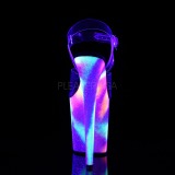 Vícebarevný 20 cm FLAMINGO-808GXY Sandály Neon Platformě