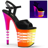Vícebarevný Neon 20 cm Pleaser FLAMINGO-809UVLN Platformě Vysoké Podpatky