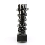 Vinylu 14 cm SWING-230C alternativní kozačky platformě přezky cerny