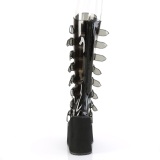 Vinylu 14 cm SWING-815C alternativní kozačky platformě přezky cerny