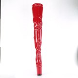 Vinylu crotch 20 cm FLAMINGO-4000 Červený vysoké kozačky nad kolena