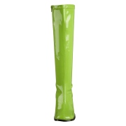 Zelené lakované kozačky 7,5 cm GOGO-300 dámské kozačky na podpatku pro muže