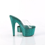 Zelený 18 cm 712RS vysoké podpatky s kotníková manžeta strass platformě