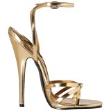 Zlato 15 cm Devious DOMINA-108 sandály na vysokém podpatku