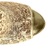 Zlato 18 cm ADORE-1008SQ kotnikové kozačky s flitry na podpatku