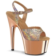 Zlato 18 cm ADORE-709HM boty na vysokém podpatku s platformou glitter