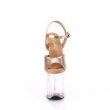 Zlato 20 cm FLAMINGO-809HT Hologram boty na platformě a podpatku