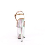 Zlato 20 cm FLAMINGO-809HT Hologram boty na platformě a podpatku