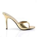 Zlato Koženka 10 cm CLASSIQUE-01 velké velikosti pantofle dámské